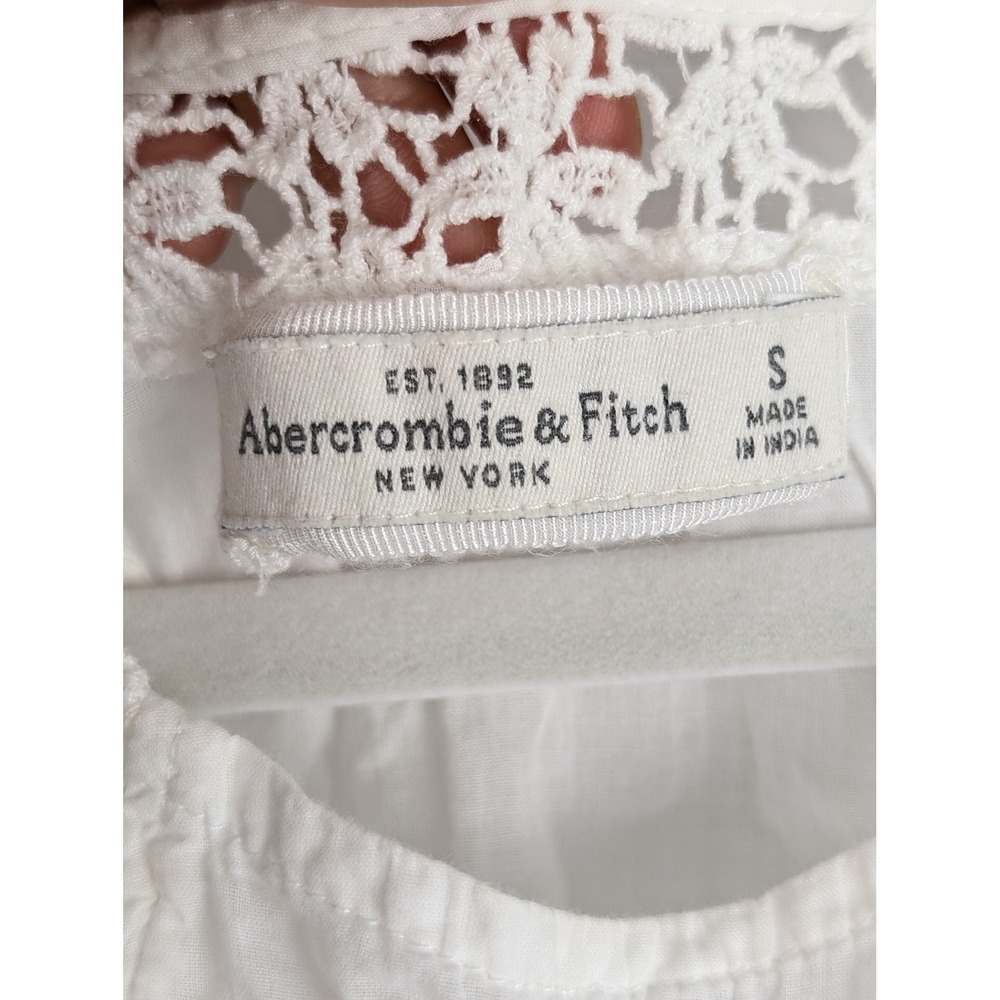 Abercrombie Fitch Y2K Floral Lace Fairy Embroidered Tank White Size S Boho Indie - Picture 3 of 9